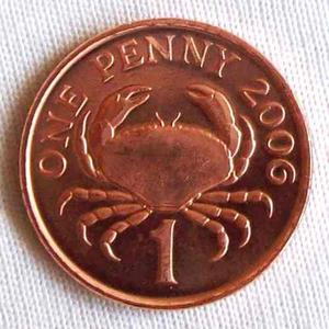 Guernsey 1 Penny  - Cangrejo - Sin Circular - Brillante