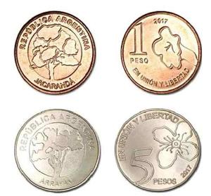 Lote 4 Monedas Nuevo Diseño  Y $ 5 Sin Circ Palermo