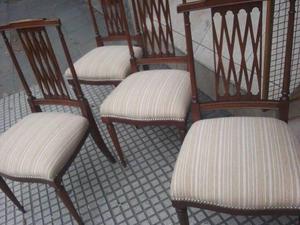 vendo 4 sillas de estilo INGLES recicladas a nuevo