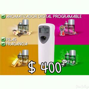 Aromatizador digital programable+pilas+fragancia$400