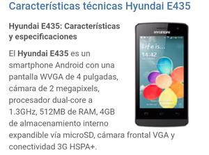 HYUNDAI E435 PLUS DS 3G 8GB..mayorista