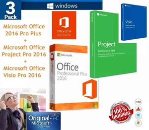 3x1 Pack Office Pro+ Project + Visio  Permanentes