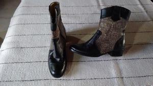 BOTA DE CUERO TEXANA COMBINADA CON CUERO REPTIL