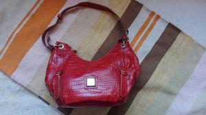 Cartera Prune cuero rojo