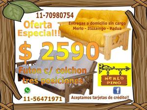 FUTONES CON COLCHON - MUEBLES DE PINO - MERLO PINO