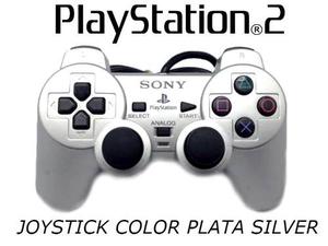 Joystick Color Plata Sliver Playstation 2 Magnifica Calidad