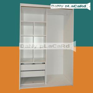Placard 1.20 Ancho X 182 Al- Melamina Blanco Rieles Aluminio