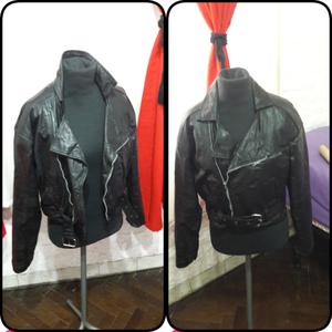 Campera de cuero vacuno estilo roker unisex