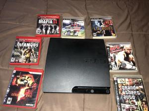 PLAYSTATION 3 SLIM 300 GB + JOYSTICK SONY + 8 JUEGOS