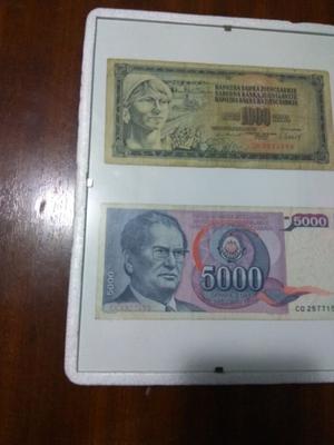 Vendo dos cuadritos con billetes antiguos $ 500