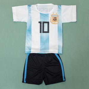 Camiseta Y Pantalón Argentina Messi Bebé Niño + Banderita