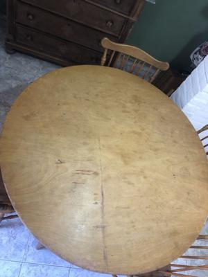 Mesa madera roble redonda