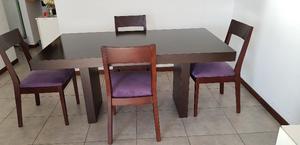 Vendo juego comedor color caoba