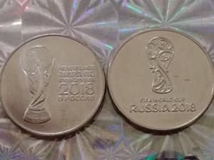2 Monedas 25 Rublos Del Mundial Rusia  Sin Circular