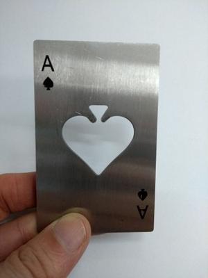 Destapador Botella Carta De Poker - Metálico