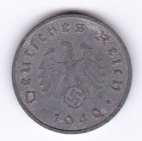 Moneda -alemania Reich  Esvastica -10 Rpf.- F -tesoros