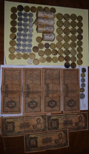 Lote de monedas y billetes antiguos, oportunidad...