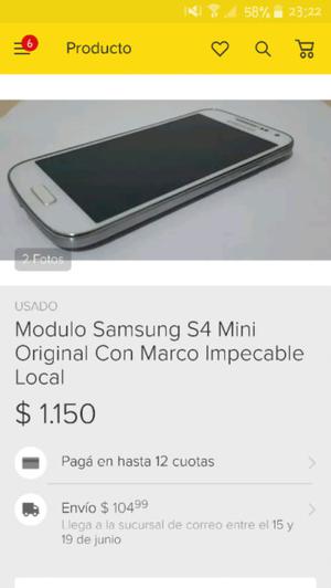 modulo samsung s4 mini original con marco impecable