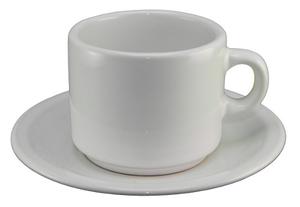 Kit Taza Cafe Desayuno Con Plato Porcelana Bar Resto Vidrio