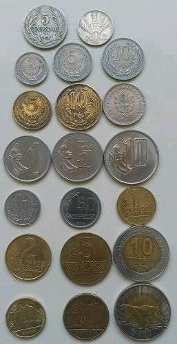 Lote de 20 monedas de Uruguay antiguas