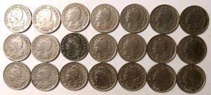 Lote de 21 monedas de 5 Centavos de Argentina