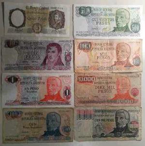 Lote de 8 billetes antiguos Argentina