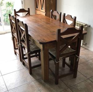 Venta mesa de madera con 6 sillas