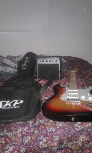 Guitarra electrica skp con amplificador skp