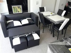 Sillón 2 puff y Mesa puente PROMO X 3 Mundial