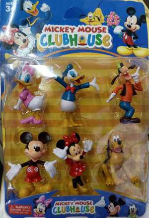 Set X 6 Muñecos Mickey, Minnie, Pluto, Goofy, Donald,