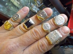 anillos de plata para caballero en excelente estado lote de