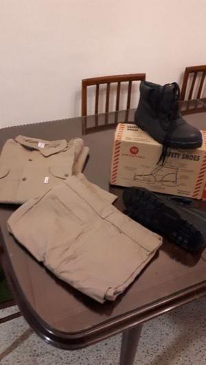 Botas perego punta de acero nro 40 + camisa y pantalon de