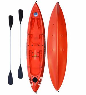 Kayak Triplo + 2 Remos + Soga 4m Atlantic Kayaks Doble Pesca