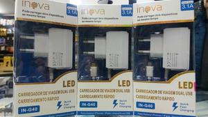 Cargadores Inova 3.1 amperes Nuevos con 2 entradas usb