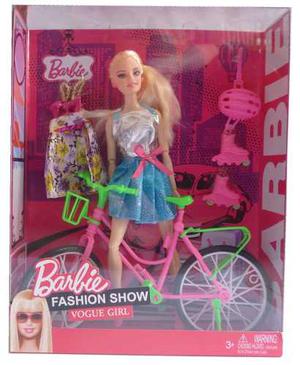 Muñeca Barbie Articulada 30cm Bicicleta Y Rollers Caballito