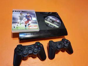 PS3 super slim 500GB con 2 controles mas un juego.