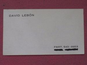 tarjeta personal de david lebón