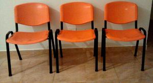 3 sillas para oficina recepcion consultorios comercios