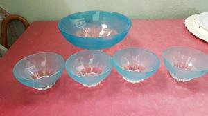 Bowls de vidrio set de 5 en muy buen estado con poco uso!