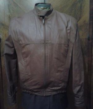 Campera de Cuero Marron Forrada en piel