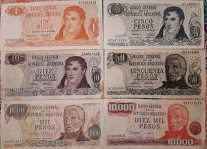 Lote 6 billetes argentinos antiguos