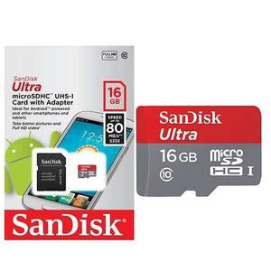 Memoria Micro Sd 16gb Sandisk Ultra Clase 10 Garantía