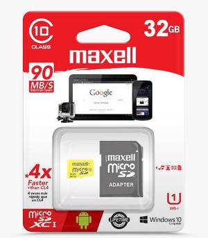 Memoria Micro Sd 32gb Maxell Celular Tablet Camaras Clase 10