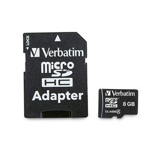 Memoria Micro Sd 8 Gb Verbatim Con Adaptador Clase 4 Microsd