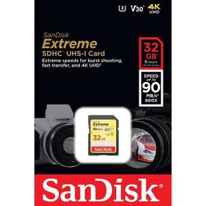 Memoria Sd 32 Gb Sandisk Extreme 90mb/s 32gb U3 Sdhc