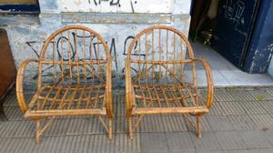 Dos antiguos sillones de Caña muy firmes