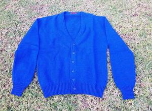 Sweater pullover cardigan hombre. Azul francia. NUEVO