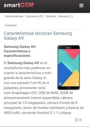 Vendo Samsung A9