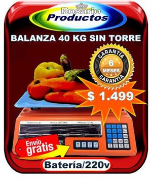 Balanza Comercial 40 Kg Sin Torre Doble Visor