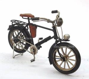 Bicicleta Negra De Chapa Colección Retro Vintage Deco
